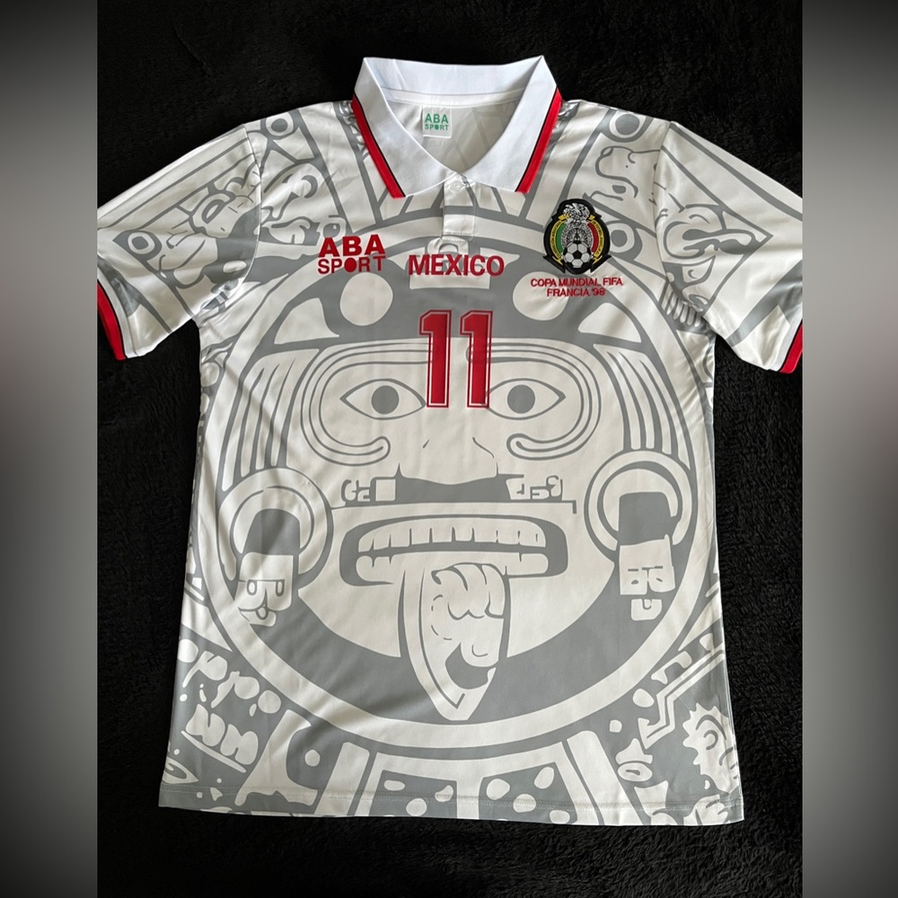 Blanco #11 México 1998 Retro soccer Jersey M-XL White away mexico